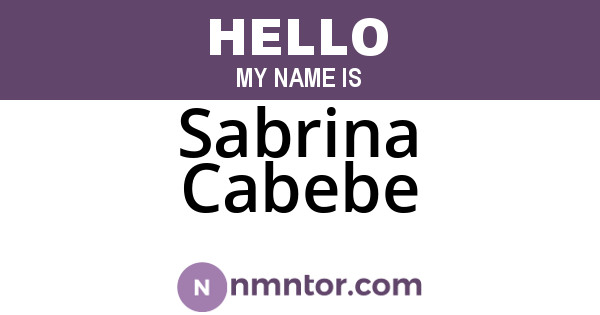 Sabrina Cabebe