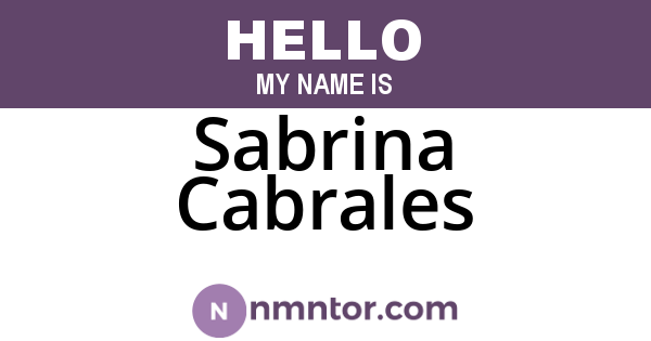 Sabrina Cabrales