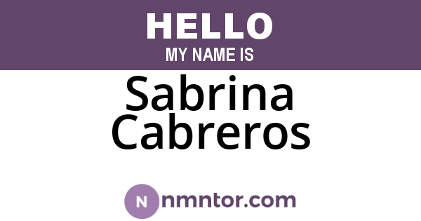Sabrina Cabreros