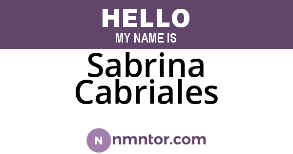 Sabrina Cabriales