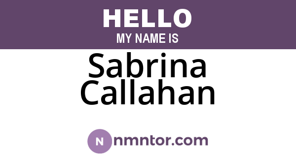 Sabrina Callahan