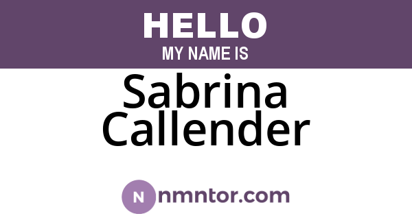 Sabrina Callender