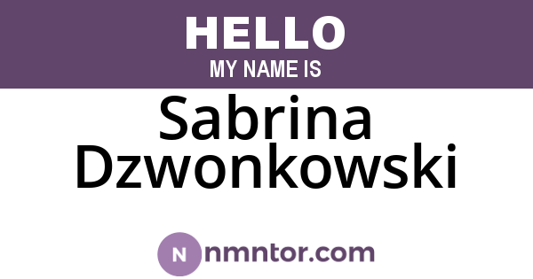 Sabrina Dzwonkowski