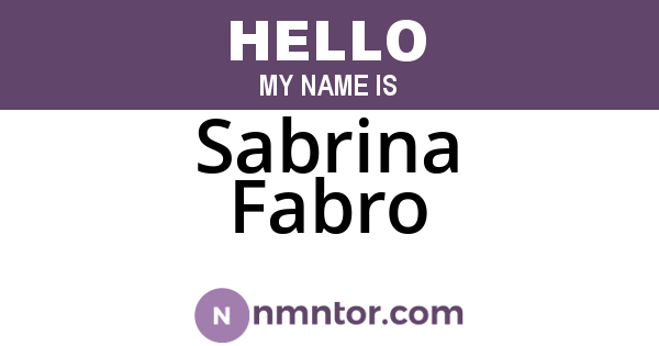 Sabrina Fabro