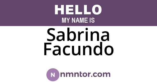 Sabrina Facundo