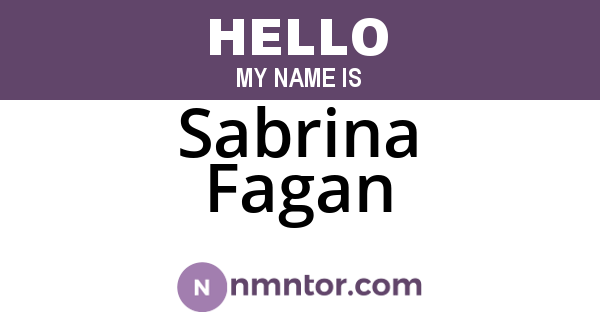 Sabrina Fagan