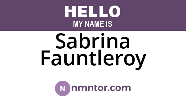 Sabrina Fauntleroy
