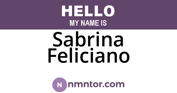 Sabrina Feliciano
