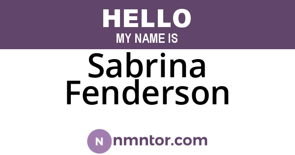 Sabrina Fenderson
