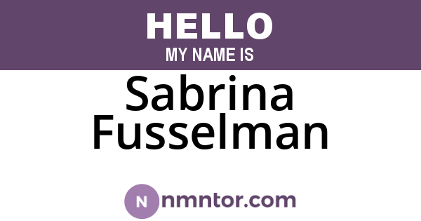 Sabrina Fusselman