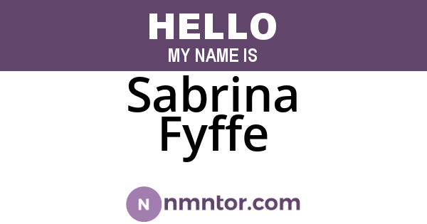 Sabrina Fyffe