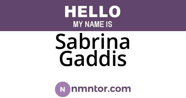 Sabrina Gaddis