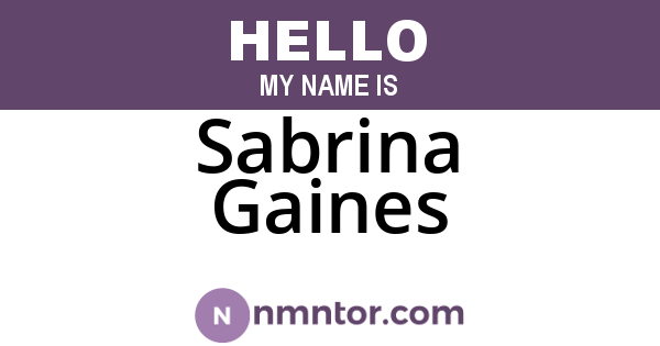 Sabrina Gaines