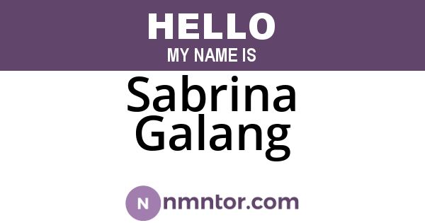 Sabrina Galang