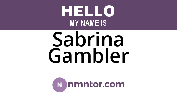 Sabrina Gambler