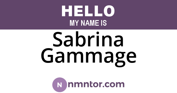 Sabrina Gammage