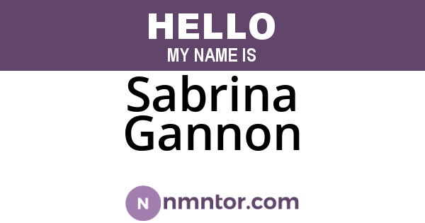 Sabrina Gannon