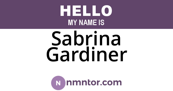 Sabrina Gardiner