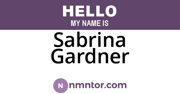 Sabrina Gardner