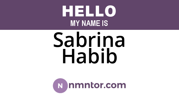 Sabrina Habib