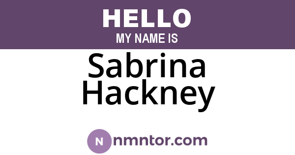 Sabrina Hackney