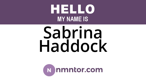 Sabrina Haddock