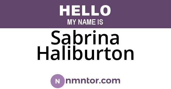 Sabrina Haliburton
