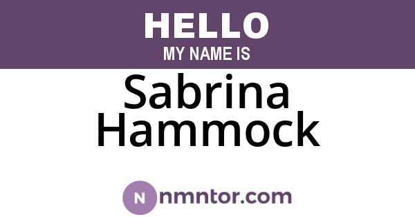 Sabrina Hammock