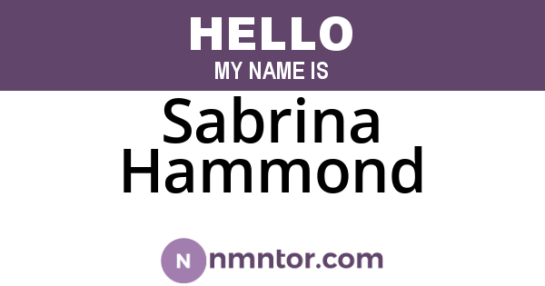Sabrina Hammond