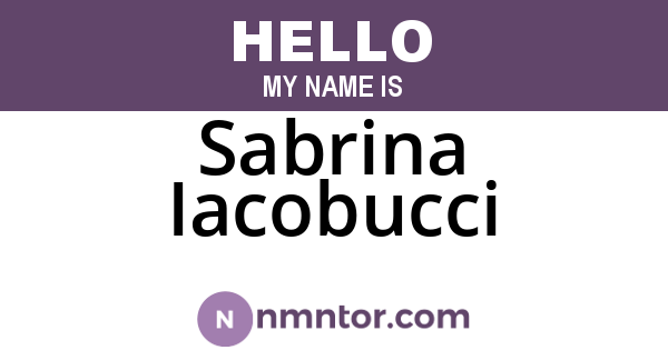 Sabrina Iacobucci