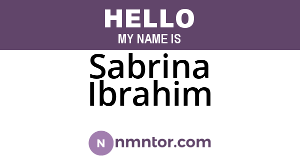 Sabrina Ibrahim