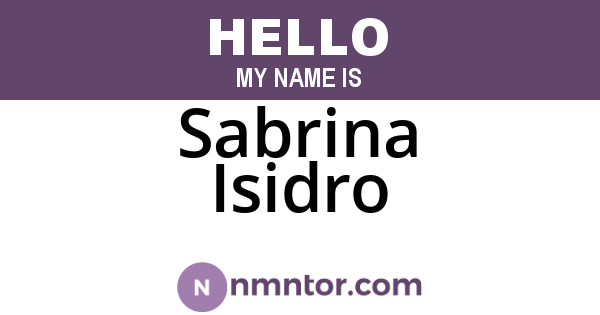Sabrina Isidro