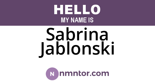 Sabrina Jablonski