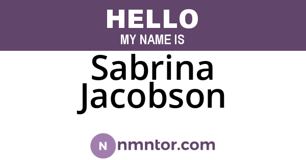 Sabrina Jacobson