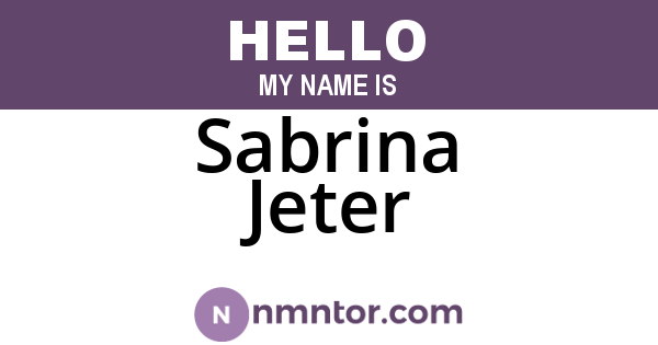 Sabrina Jeter