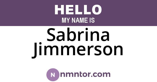 Sabrina Jimmerson