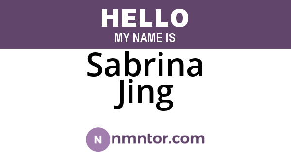 Sabrina Jing