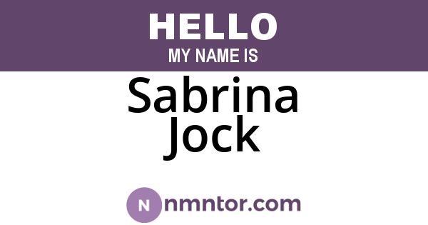 Sabrina Jock