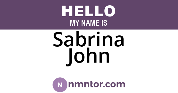 Sabrina John