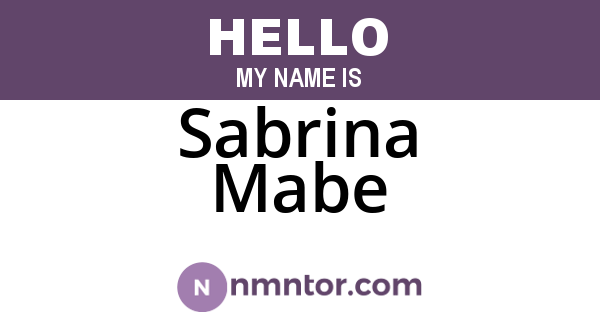 Sabrina Mabe