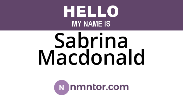 Sabrina Macdonald