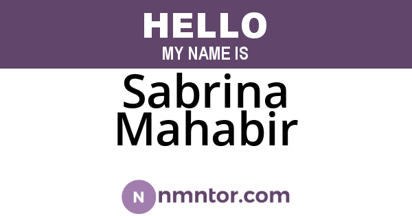 Sabrina Mahabir