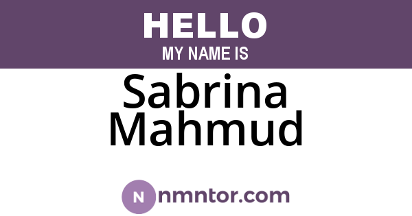 Sabrina Mahmud