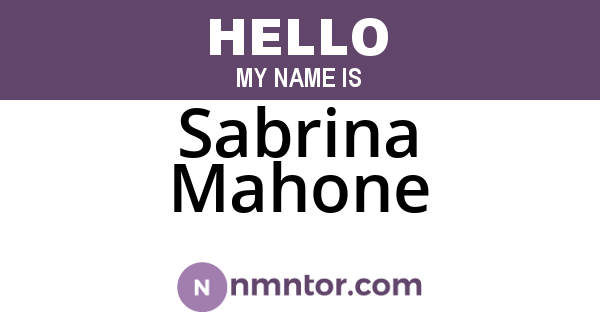 Sabrina Mahone