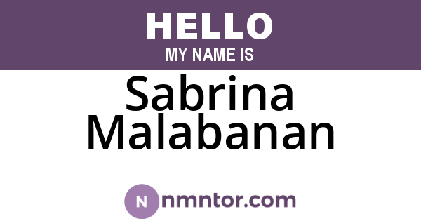 Sabrina Malabanan