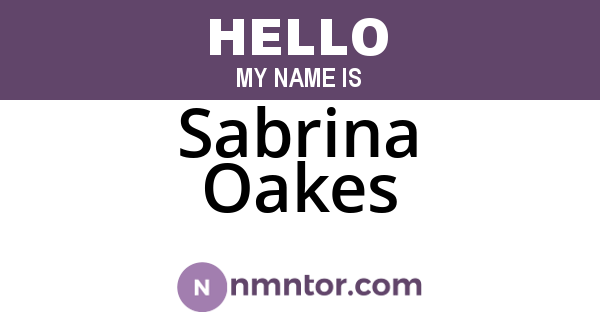 Sabrina Oakes