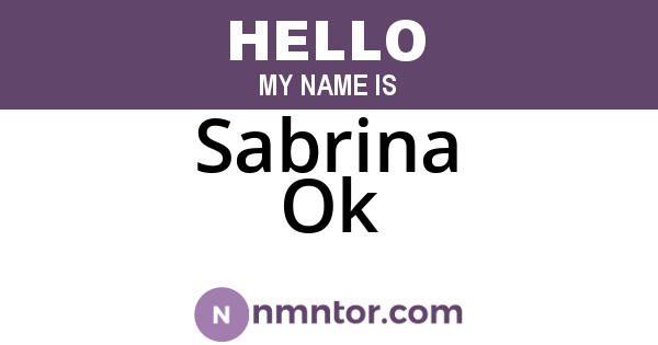 Sabrina Ok