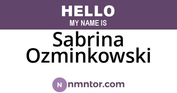 Sabrina Ozminkowski