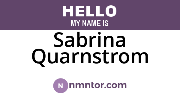 Sabrina Quarnstrom