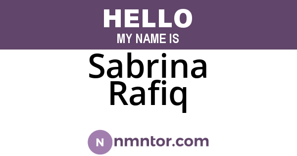 Sabrina Rafiq